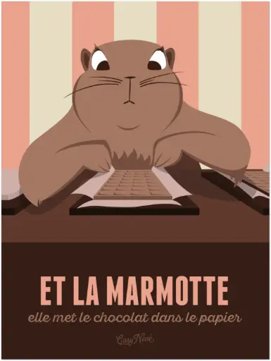 Affiche "Et la Marmotte" (Rose) (web)