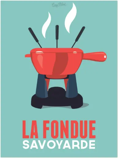 Affiche "La Fondue Savoyarde" (Bleu) (web)